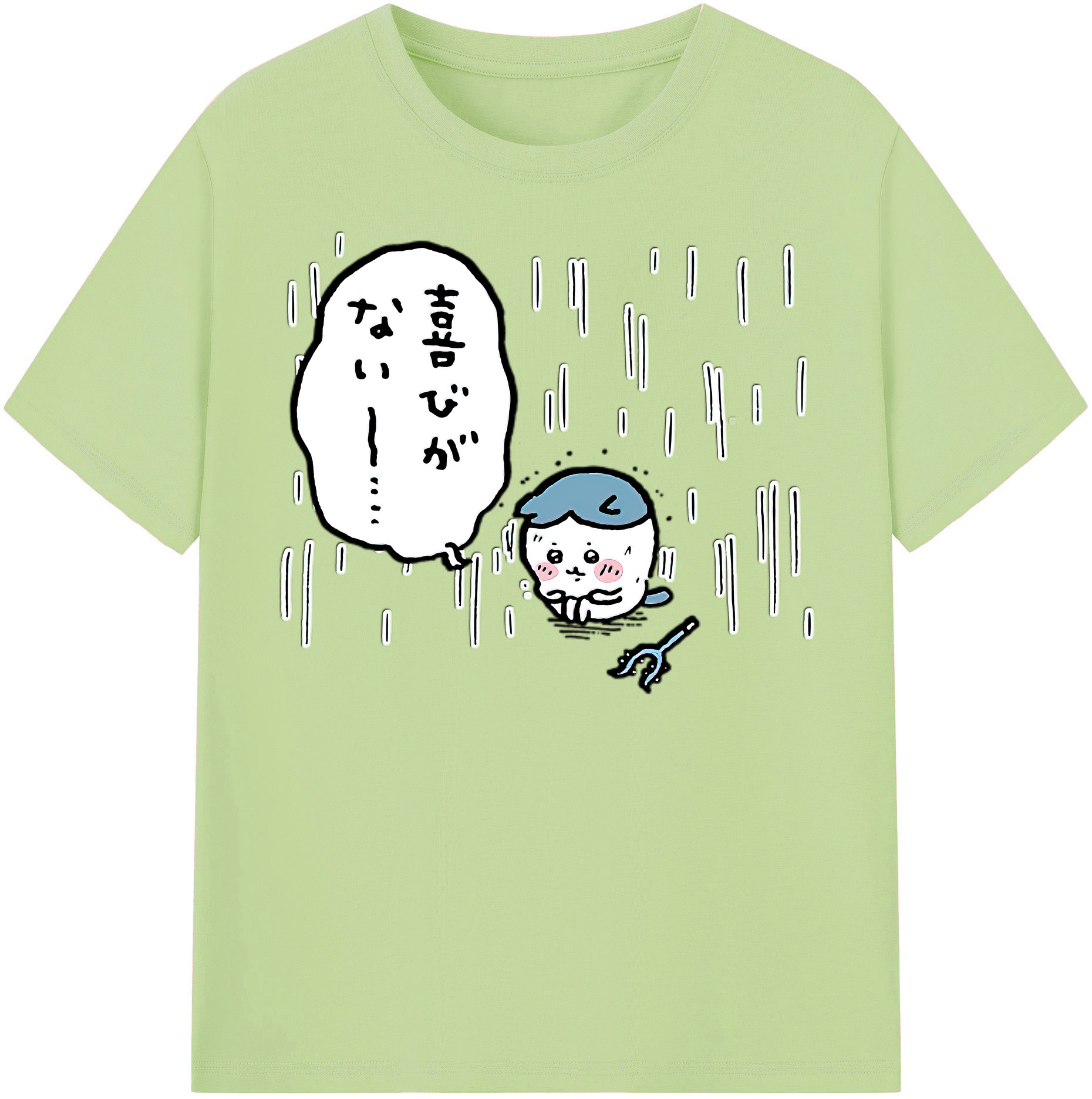 （画像用） ちいかわ ハチワレ Chii-kawa hachiware 綿100％半袖Tシャツ（フロントプリント）